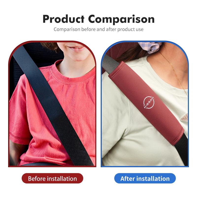 Car Perforated Seat Safety Belt Shoulder Strap Protection Pad For Nissan Qashqai Juke Sentra Altima Versa Maxima Almera Rogue