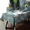 Green Oil Painting Print Rectangle Dirty Resistant Machine Washable Stylish Holiday Tablecloth Table Cover Thanksgiving Table Decoration