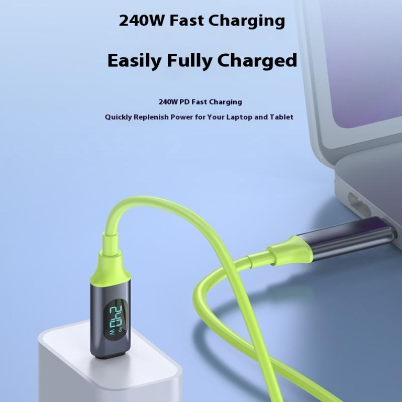 Digital 240W Fast Charging Usb Type C Cable Usb-C Quick Charge Data Transmission Charger Cord For Phone