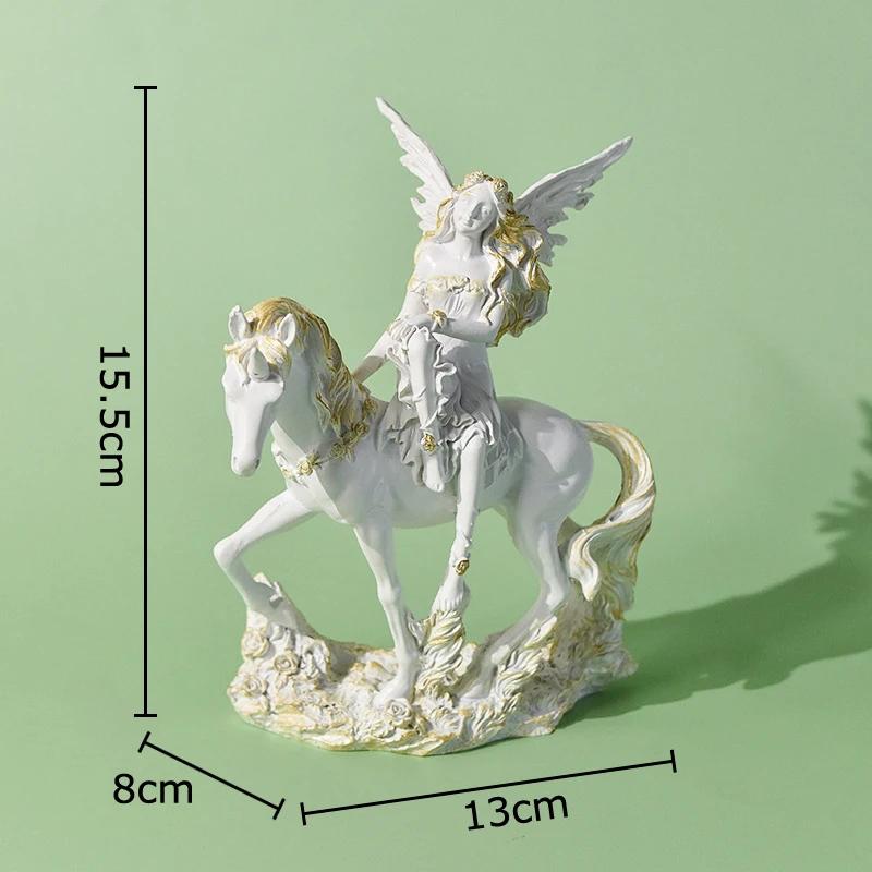 Lovely Flower Angel Statue Desk Decoration Ornaments Creative Angel Characters Resins Sculpture Artwork Room Aesthetic Decor