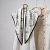 Summer Atmosphere Wearing Headscarf Twill Silk Simulation Silk Cool Diagonal Scarf Cashew Print Women's Triangle Silk Scarf