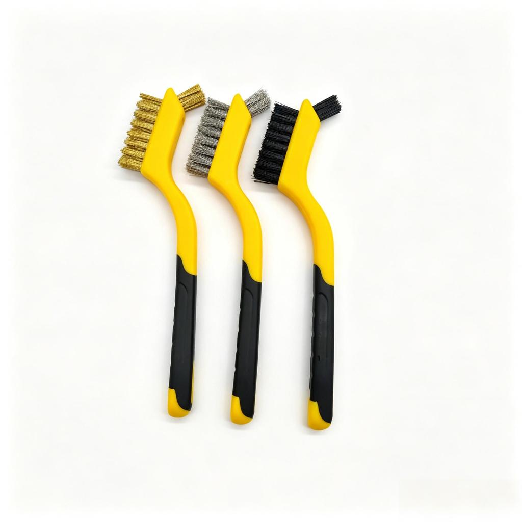 Hot-Selling Kitchen Cleaning Brush Set: Nylon, Brass, Stainless Steel Bristles