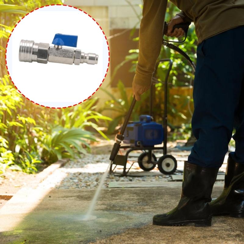 Hose Control Water Flows Switches 3/8 or 1/4inch Quick Connect Fittings High Pressure Washer Ball Valves Enduring