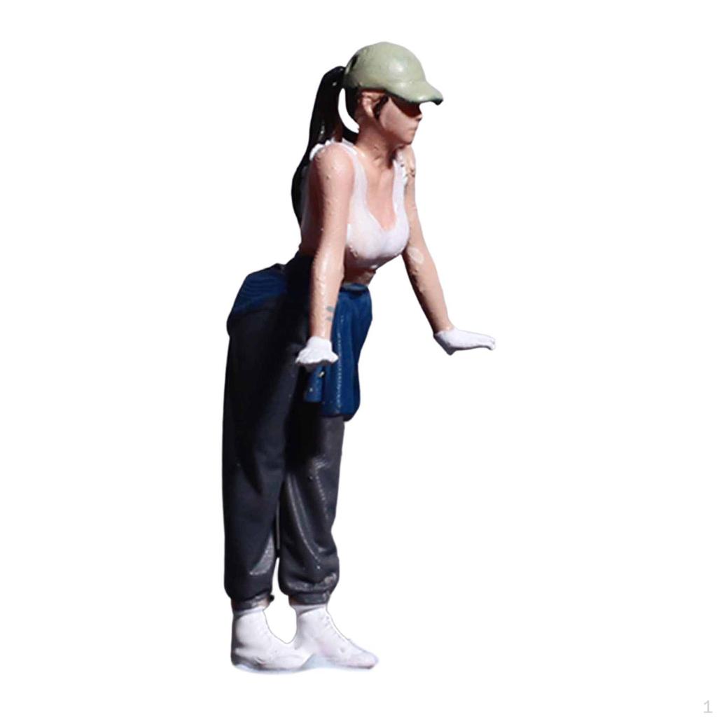 1/64 Miniature Female Figure Repair Diorama Resin for Photography Props