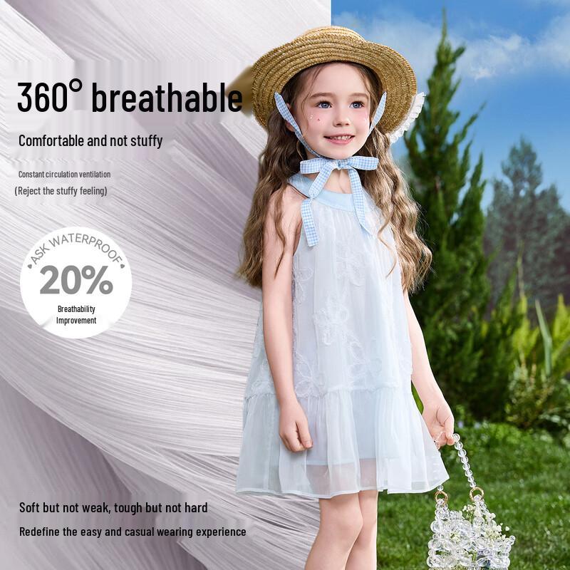 

ASK JUNIOR Girls Summer Sleeveless Mesh Princess Dress 36