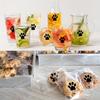500pcs Pet Paw Prints-Transparent Sticky Bottom, Black & White Minimalist Dog & Cat Paw Sticky Labels for-Perfect for Pet Owners