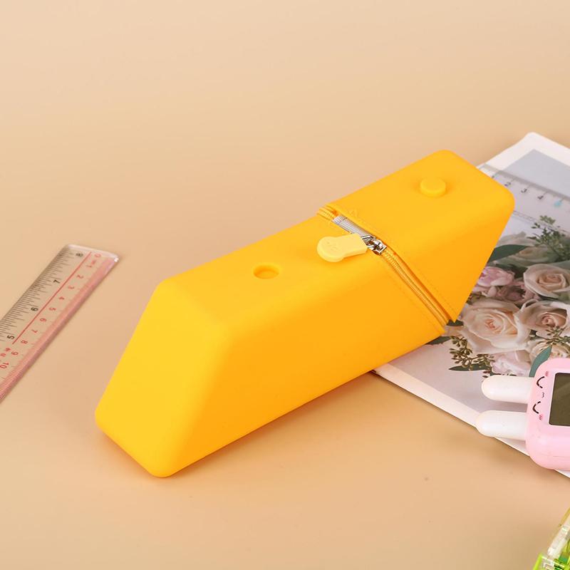 1Pcs Silicone Pencil Case Large Capacity Student Pen Pencil Bag Makeup Pocket Folding Pen Pouch Pencil Holder School Supplies