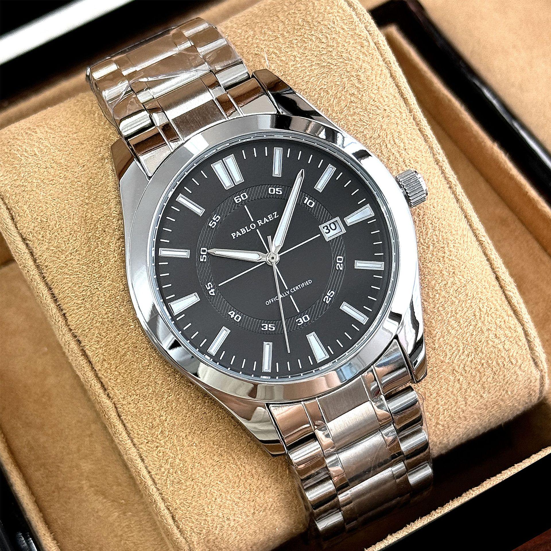 

Men s Casual Fashion Quartz Wristwatch with Solid Steel Band - Automatic and Waterproof