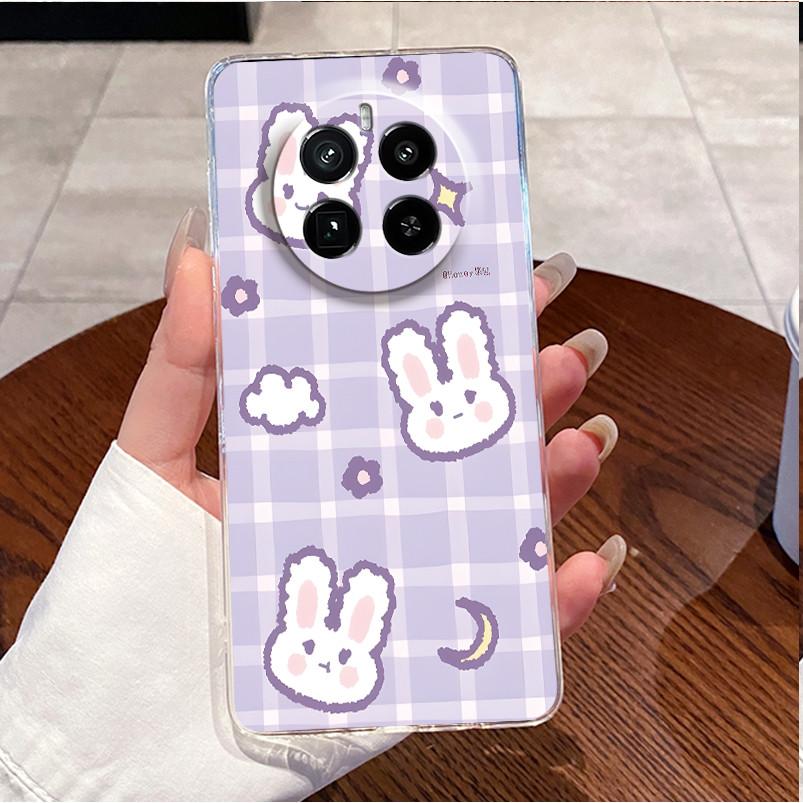For Realme GT5 Pro Casing Clear Soft Silicone Love Heart Rabbit Cute Cartoon Back Cover for Realme GT 5 Pro 5G Phone Case Bumper