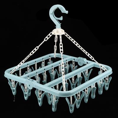 Laundry    with 32 Clips Foldable Laundry Clothespin Drying Rack for Socks Und Wear Bras Scarf