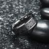 Fashion 8mm Stainless Steel Rings for Men Unique Pattern Inlay Black Carbon Fiber Stainless Steel Rings Men Wedding Band Jewelry