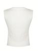 Rose Beauty A  Solid Casual V-Neck Grommet Front Split Hem Sleeveless Sweater Vest Top Knitted Waistcoat