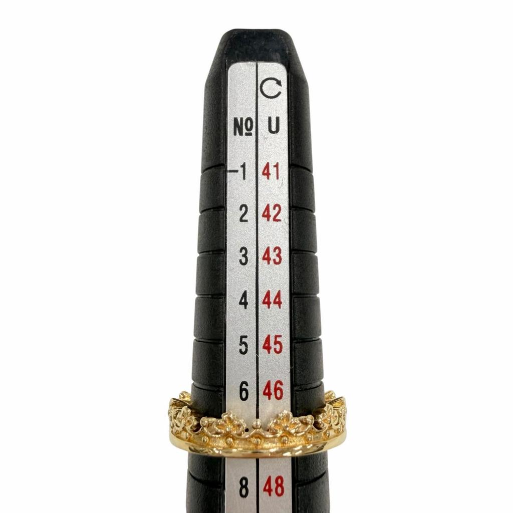 Excellent Justin Davis Ring Ring Crown K18 Diamond 1P 0.02ct Gold 18K Women Used