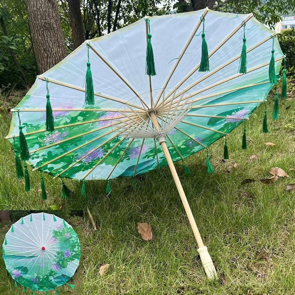 Chinesischer Antikstil Requisite Tanzschirm 56cm Cosplay Hanfu Ölpapier-Regenschirm Tanzaufführung