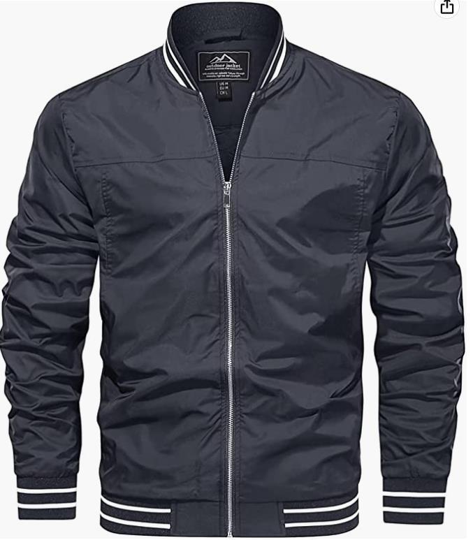 Chaqueta Bomber Ligera Cortavientos para Hombre - Ropa Exterior Casual Talla Europea