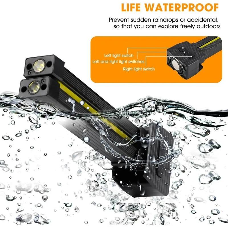 Foldable COB LED Work Light Dimmable Rotatable Flashlight Waterproof Magnetic Lamp with Hook for Car Repair Camping Emergency Outdoor Working Use