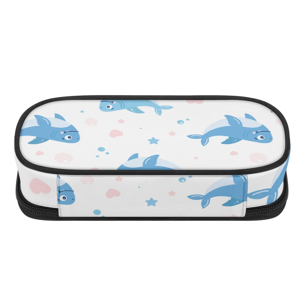 Pen Case 300D Polyester High Capacity Zipper Closure with Spacious Main Pocket Mesh Layer and Pen Slot Divider for Everyday Study