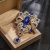 Creative Crown Brooch Alloy Women's Chest Flower Women's Colored Water Diamond And Water Drop Jewelry