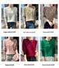 Women's Soft Cashmere Sweater, Round Neck, Diamond Jacquard, Thick Knit, Loose Fit, Base Layer