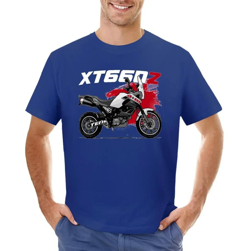 Heavyweights Anime Clothes Blouse Black T Shirts for Men Tenere-XT660Z-Essential- T-shirt Oversized Men Clothing Graphic Tops