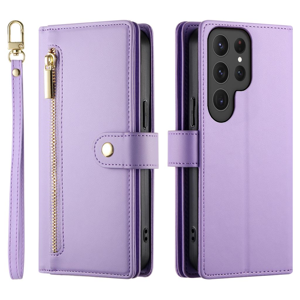 Crossbody Cards Solt Wallet Zipper Bag Leather Case For Samsung Galaxy S24 Ultra S23 Plus S22 A55 A35 A25 A15 A54 A24 Flip Cover