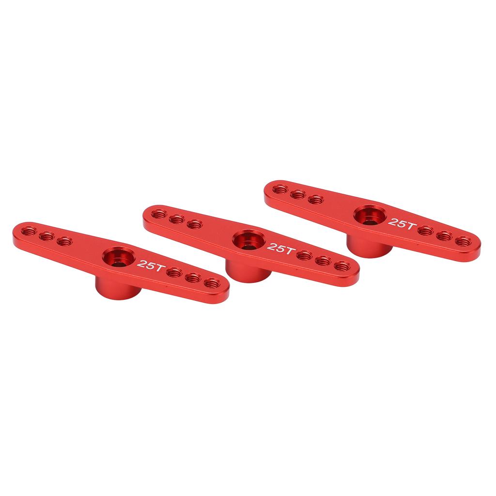 3Pcs 25T Aluminum Alloy RC Servo Arm Horn Long Type for 1 10 Remote Control Car Upgrade PartRed