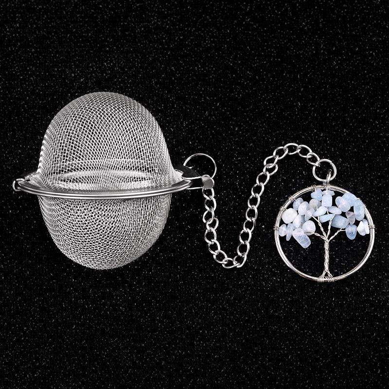 

Ситечко для чая из натурального камня Древо жизни Ситечко из нержавеющей стали для приготовления чая Приправа Мешочек Коробка для специй Аксессуар 5cm