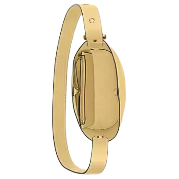 Coach Bleecker 21 Adjustable Strap Natural Grain Leather Shoulder Bag Small Women Shoulder Bag Brass Vanilla CCX07-B4VN