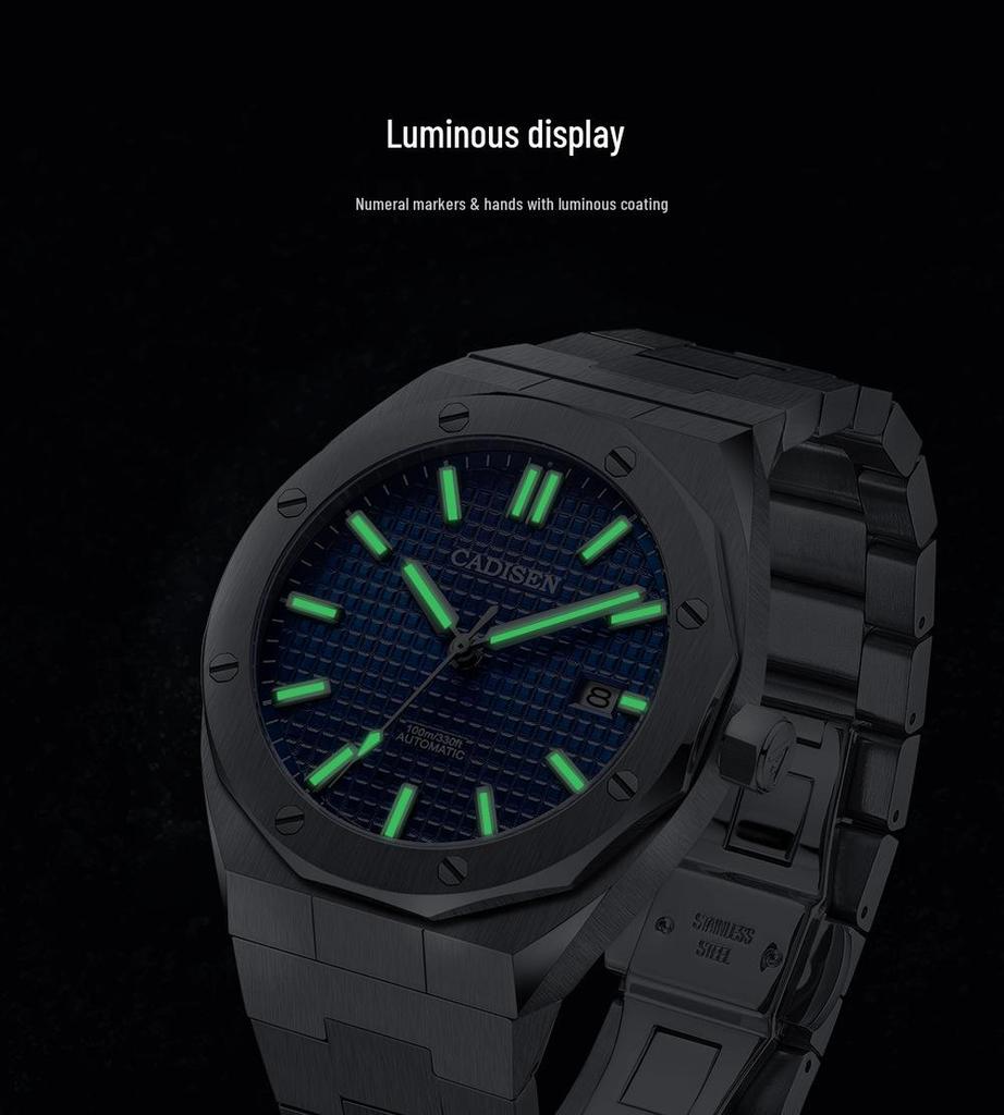 Kadisen Men's Mechanical Watch with Japanese NH35 Movement, Waterproof Steel Case, and Business Style