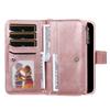 Suitable for iPhone15 mobile phone leather case 15plus solid color multi-function zipper wallet magnetic suction two-in-one case
