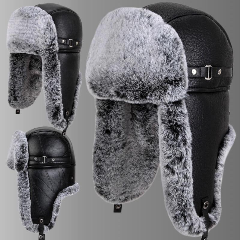 Winter Cold Hat Imitation Rabbit Hair Men's Riding Ear Protection Cotton Hat Piled Thickened Warm Hat