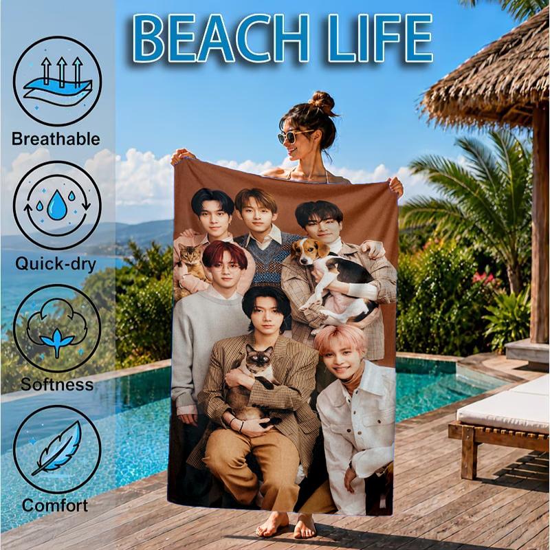Kpop Music Beach Towel, Microfiber Beach Towel, Perfect For Pool, Beach, Travel, Home Decor Beach Party Fan Gifts