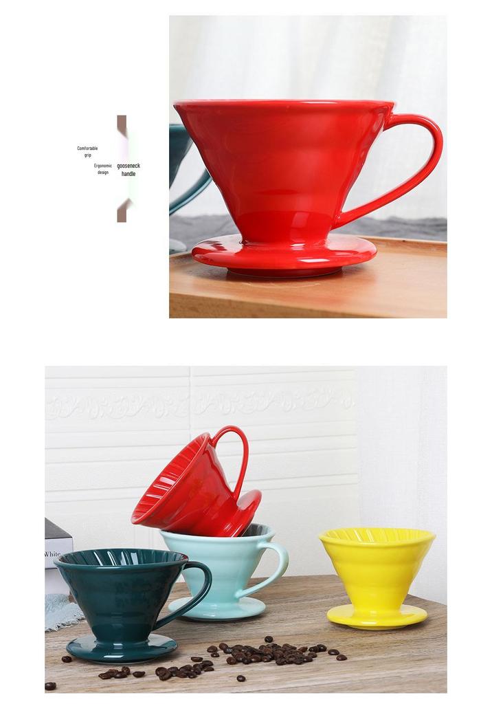 Nordic Style Ceramic V60 Pour-Over Coffee Filter Cup