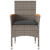 Garden Chairs with Cushions 2 pcs Grey Poly Rattan
