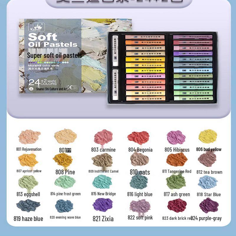 Gaole Super Soft Oil Pastels - Heavy, Iridescent Sticks for Kids: Available In 12, 24, or 36 Colors