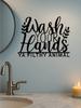 Black Rustic Metal "Wash Your Hands" Sign, Waterproof Farmhouse Bathroom Wall Art