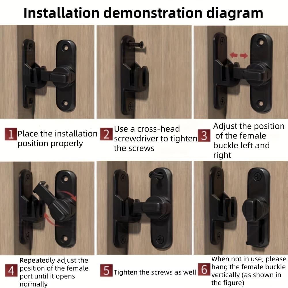 90 Grad Fenster Schubladen Schrankschlösser Hakenriegel aus Edelstahl Scheunentorriegel Riegel Haken Schiebetor Schnallen Beschläge