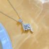 Moissanite Dia 6.5mm1CT Woman Pendant Sier Necklace for Women Chains Party Bridal Fine Jewelry 925sterling Silver Necklace