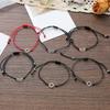 2 Stück Sonne und Mond Paar Armbänder Accessoire, das ewige Liebe symbolisiert, mit schwarzem Design für romantischen Ausdruck