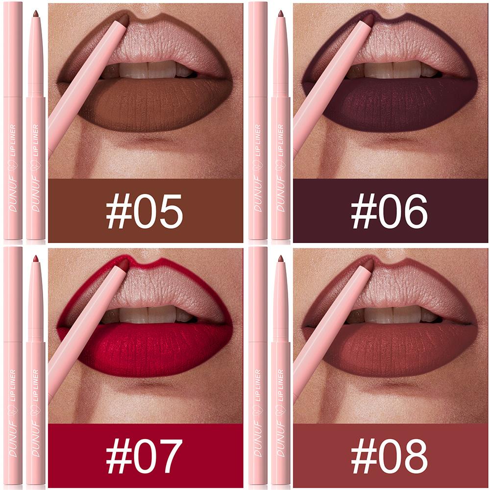 Lipliner in 12 Farben – Langanhaltender und wischfester Lippenstift, geschmeidige und cremige Textur, hochpigmentiert für präzise Lippenkonturierung,