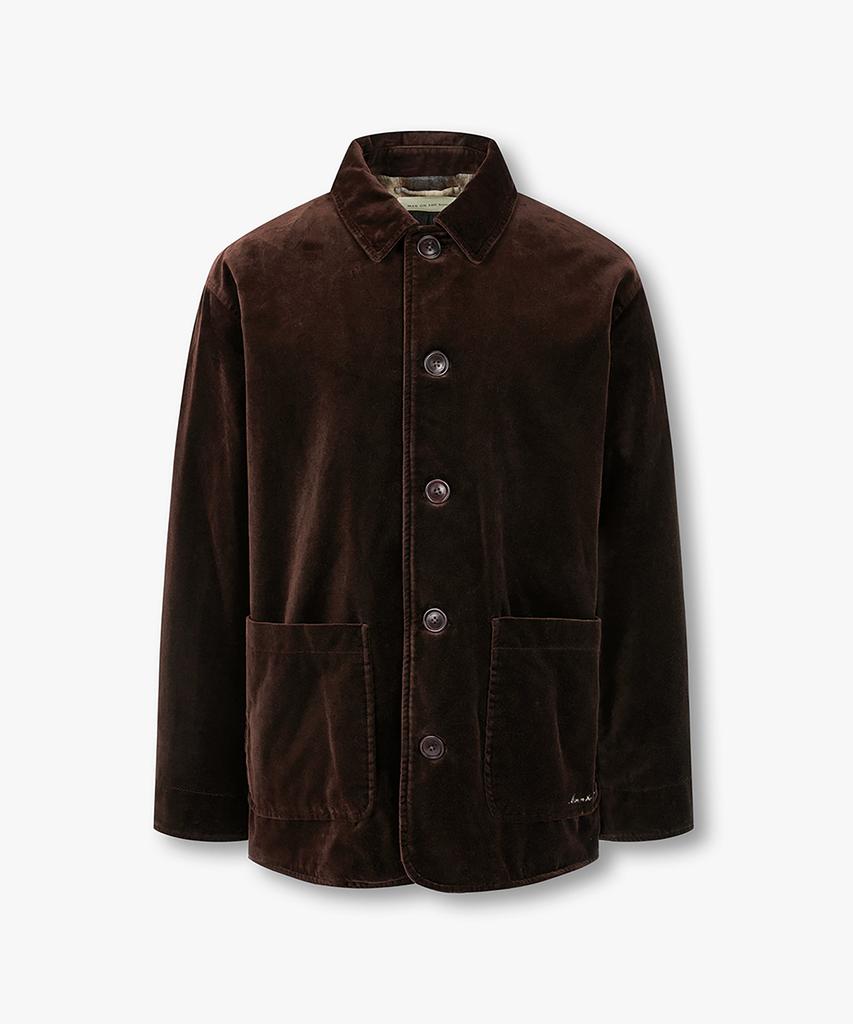 Man On The Boon Velvet Collar Button-Up Jacket_Brown 4715309015