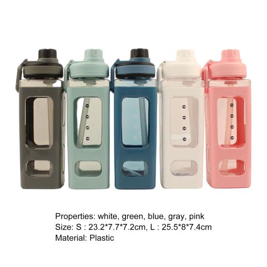 700ml/900ml Water Cup Food Grade Leak-proof Plastic All-Purpose Juice Beverage Water Straw Cup Home