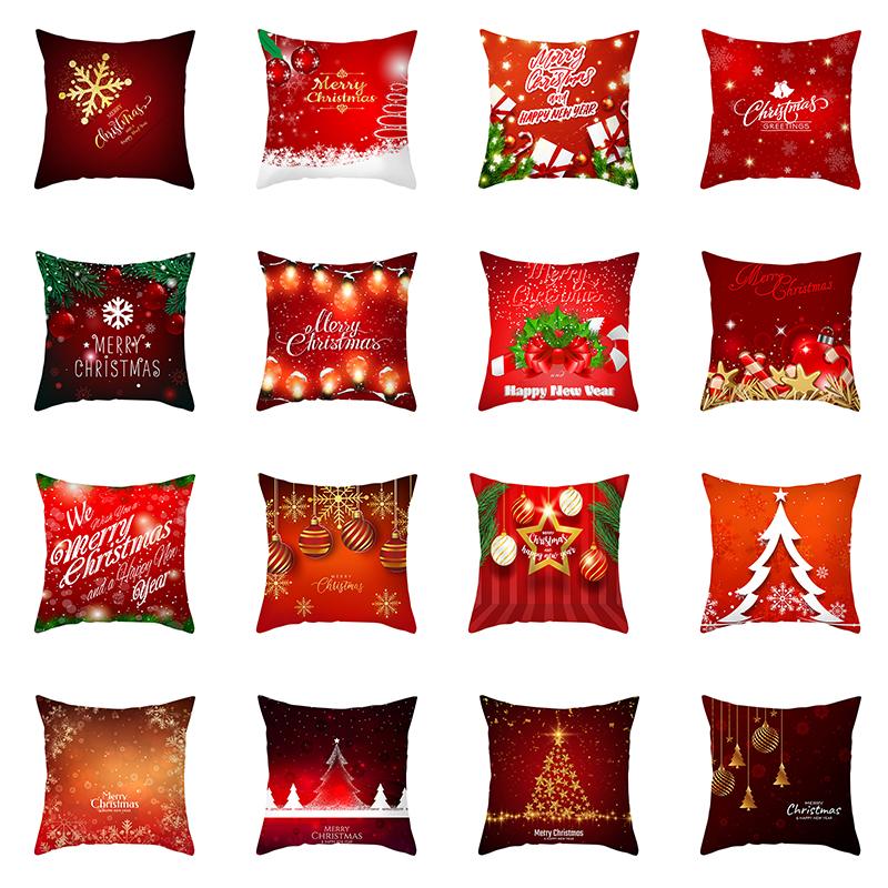 

С Рождеством красный наволочка с принтом диван автомобиль офисное сиденье наволочка спальня комната Новый год украшение дома