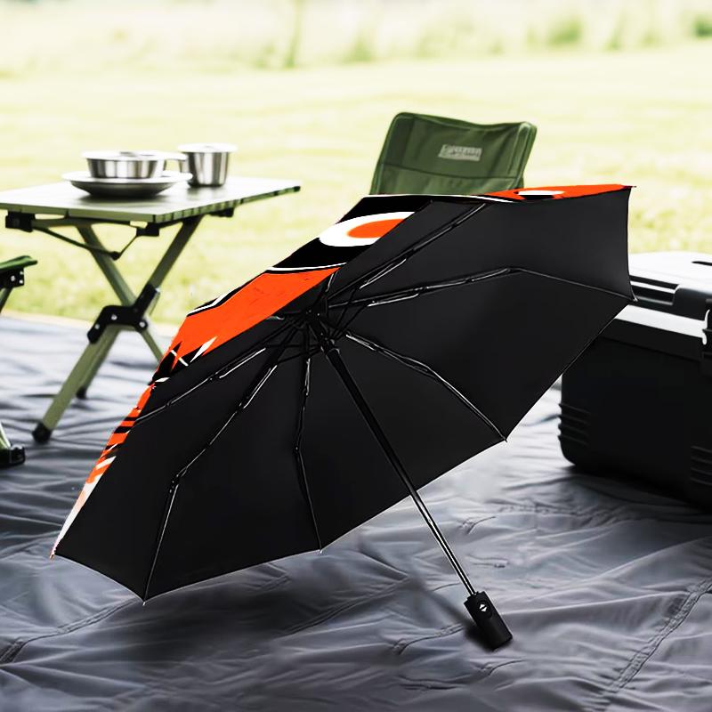Flyers Hockey Logo Art Umbrella Folding umbrella, automatic umbrella 8-Frame for Travel, camping Use Gift for Halloween Christmas