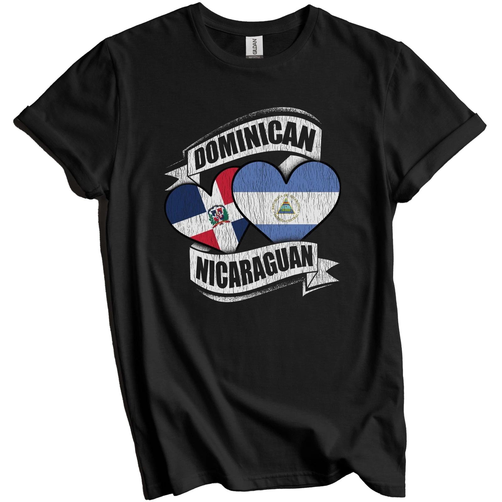Dominican Nicaraguan Heart Dominican Republic Nicaragua Flag T-Shirt 2XL