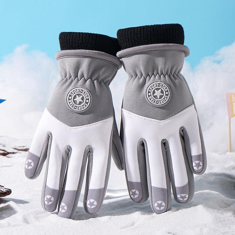 Kinder Wasserdichte Rutschfeste Winterhandschuhe, Fleecegefüttert für Radfahren bei kaltem Wetter und Schneespiel