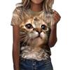 New Kitten Animal T-shirt Cat 3D Print Summer Women Short Sleeve T Shirts Streetwear Harajuku Y2k Tops Woman Girls Tees Clothing