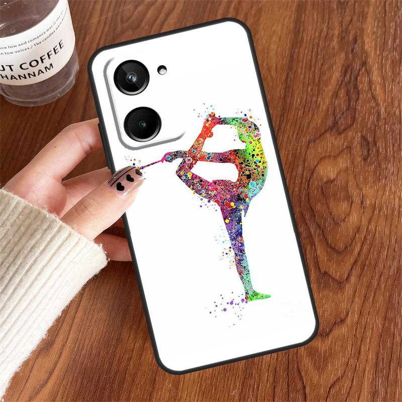 Gymnastics Watercolor Printing For Realme 15 14 11 12 13 Pro Plus C35 C71 C75 C65 C55 C63 C61 C53 C51 C67 GT6 GT7 Pro Case