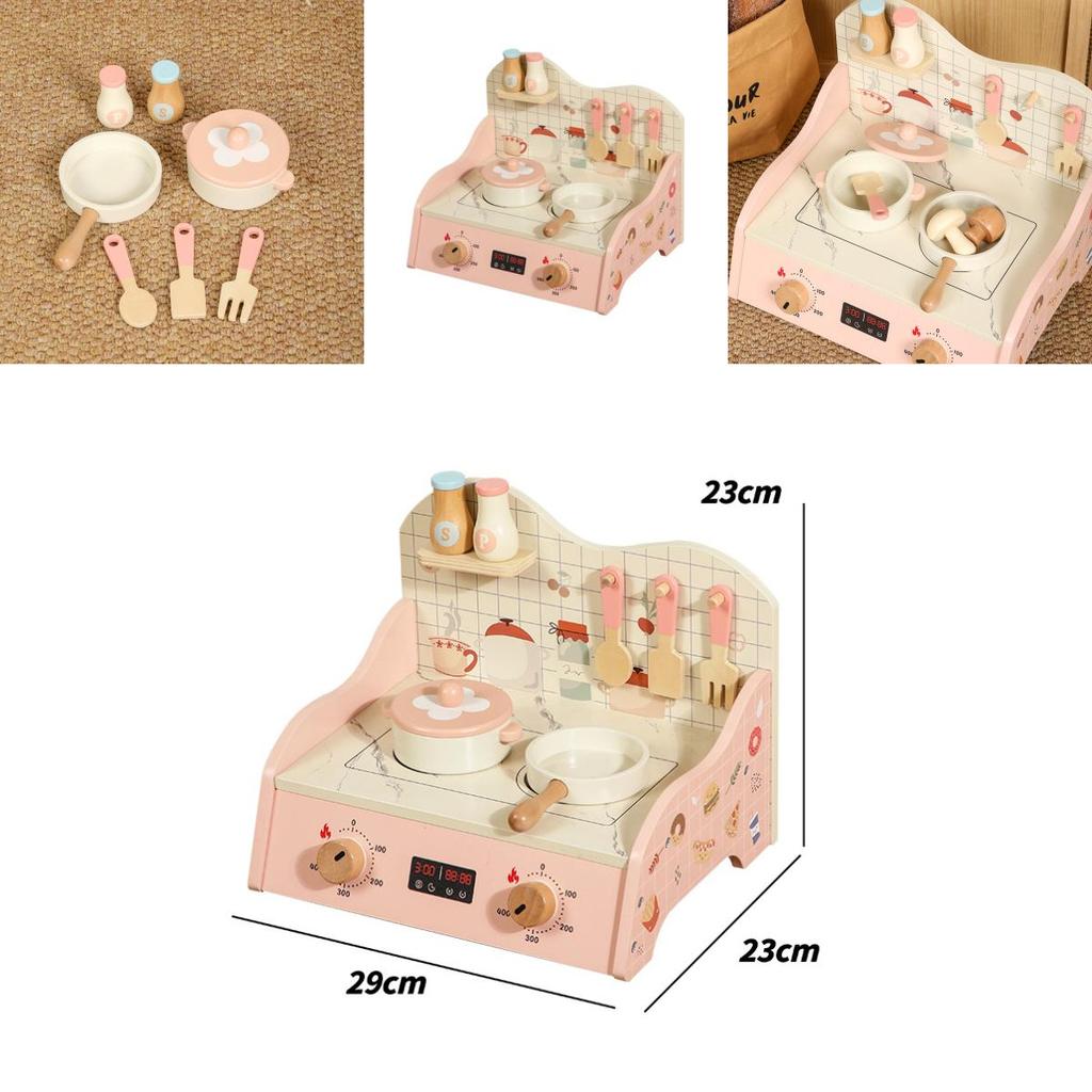 Wooden Simulation Kitchen Cooking Utensils Children Puzzle Toy Set For Imaginative Play And Development