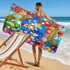 Blue Hedgehog Print Beach Towel, Large Soft Quick Dry Towel for Beach Camping Swimming